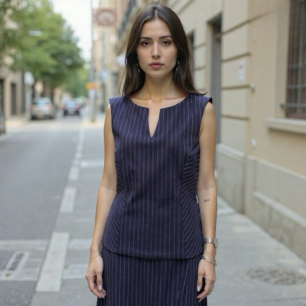 ❤️Price Drop❤️White House Black Market Navy Pinstripe Set